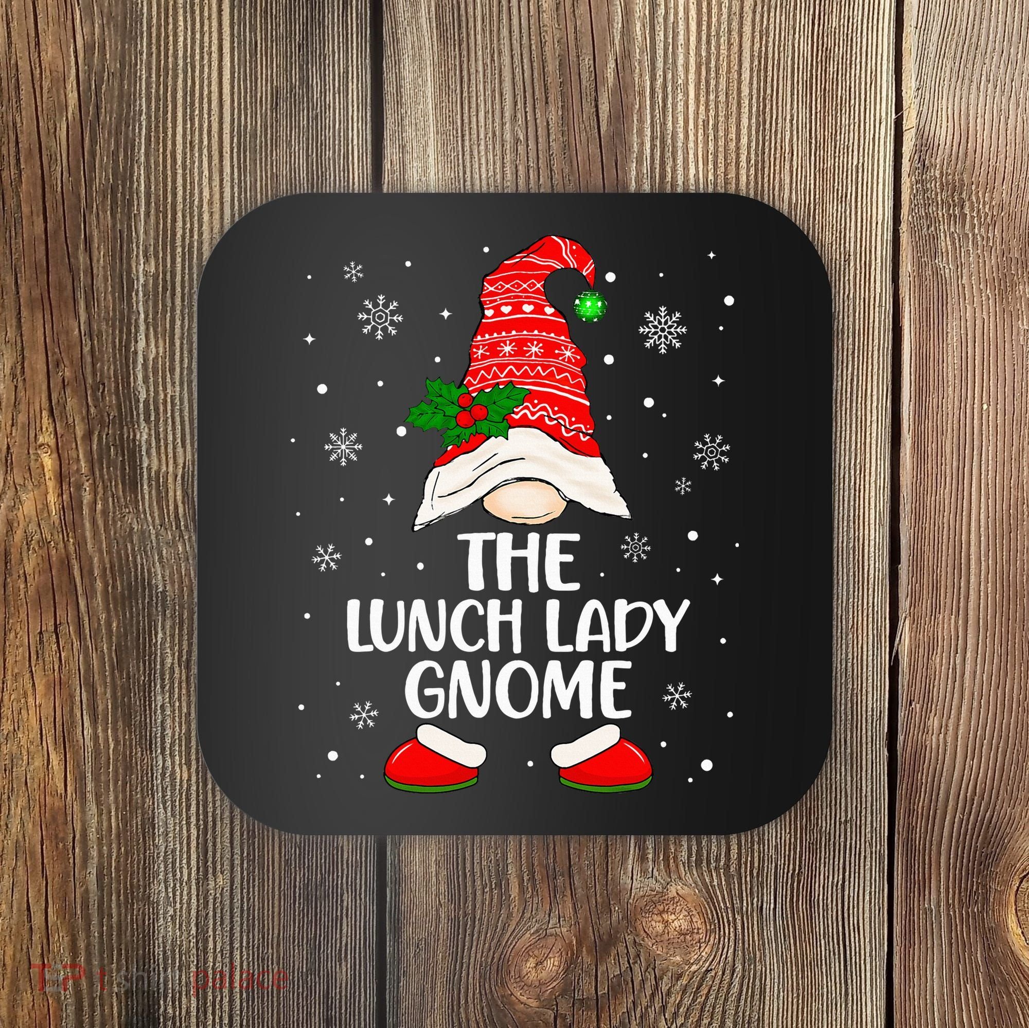 Lunch Lady Gnome Funny School Cafeteria Worker Christmas Coaster