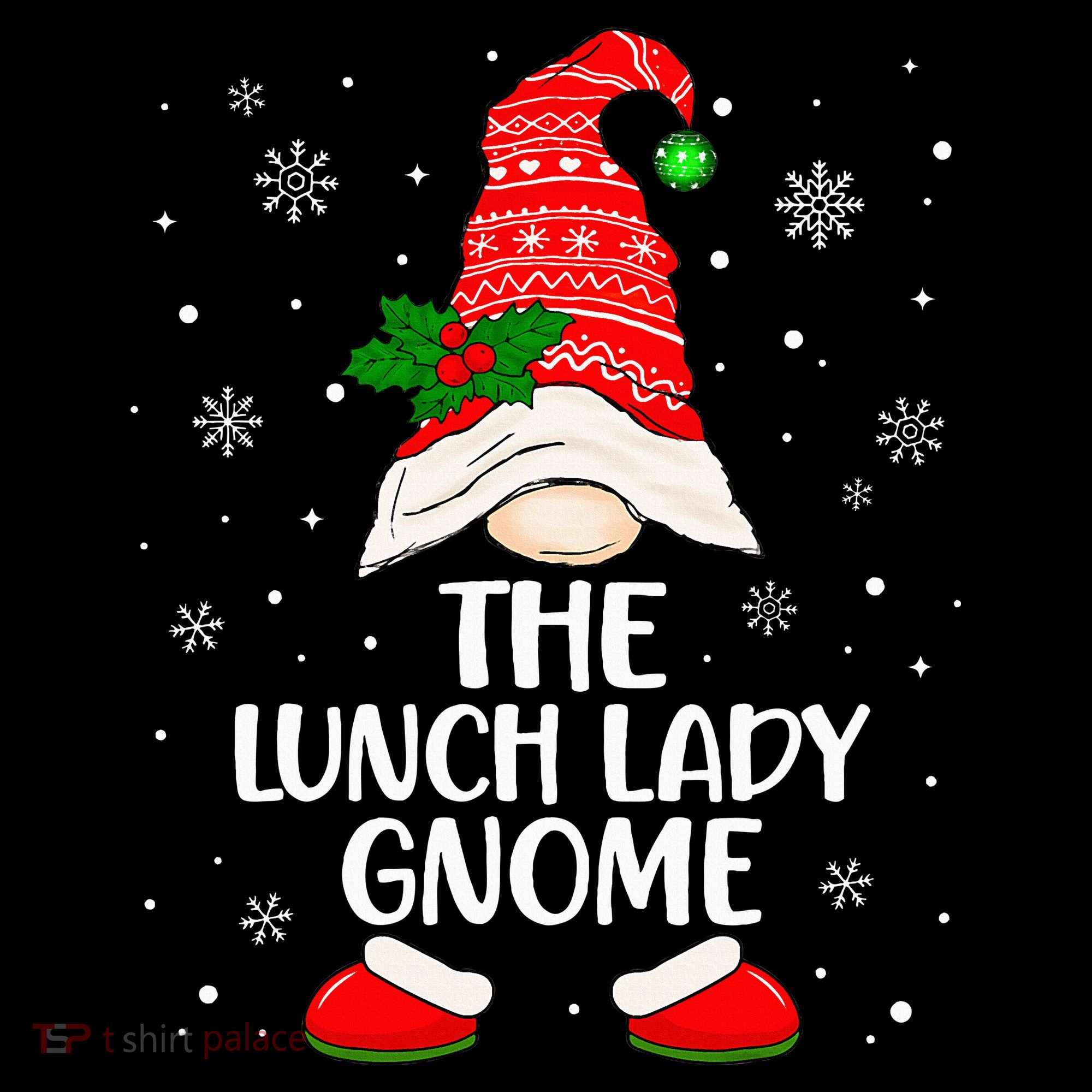 Lunch Lady Gnome Funny School Cafeteria Worker Christmas Women's Hoodie