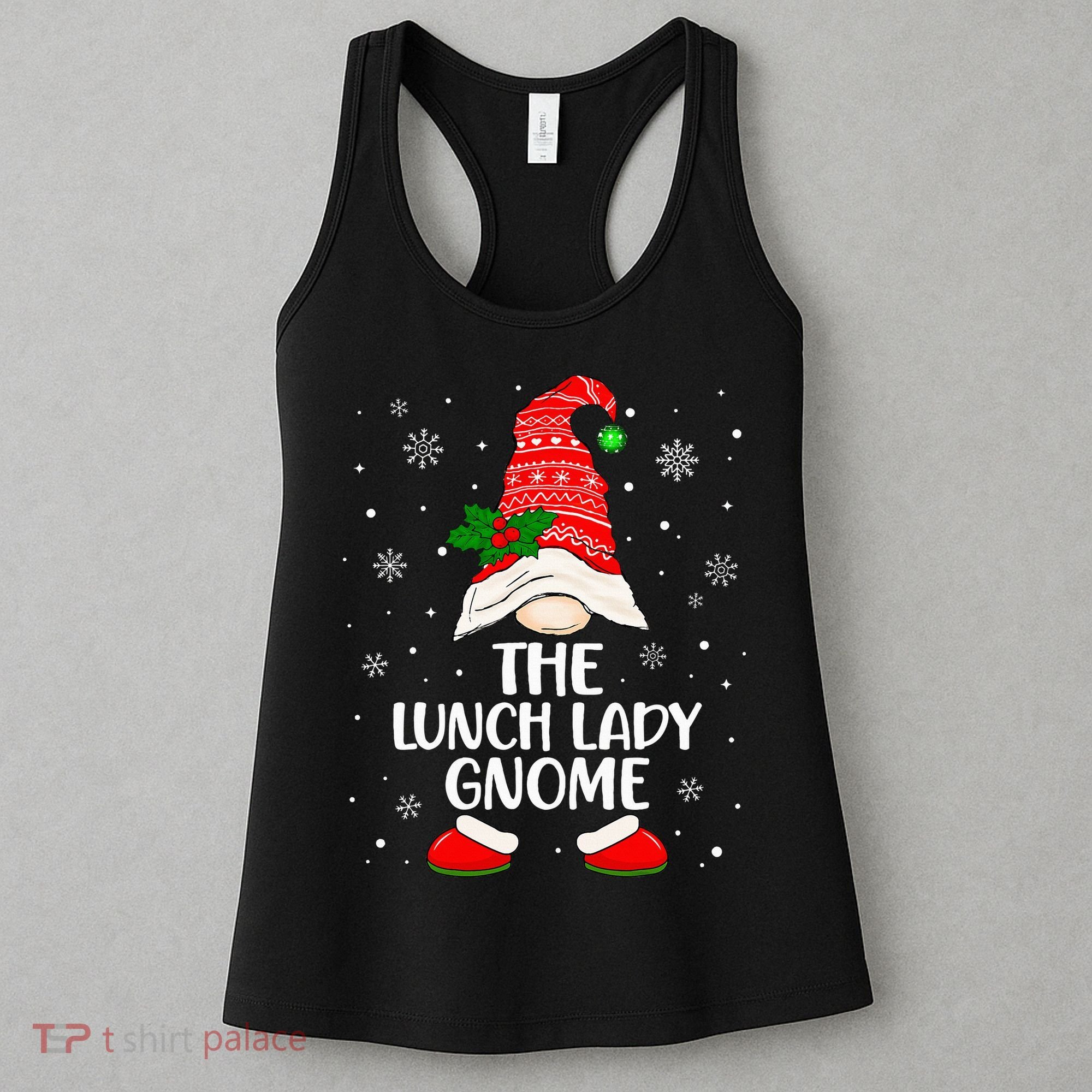 Lunch Lady Gnome Funny School Cafeteria Worker Christmas Women's Tank Top