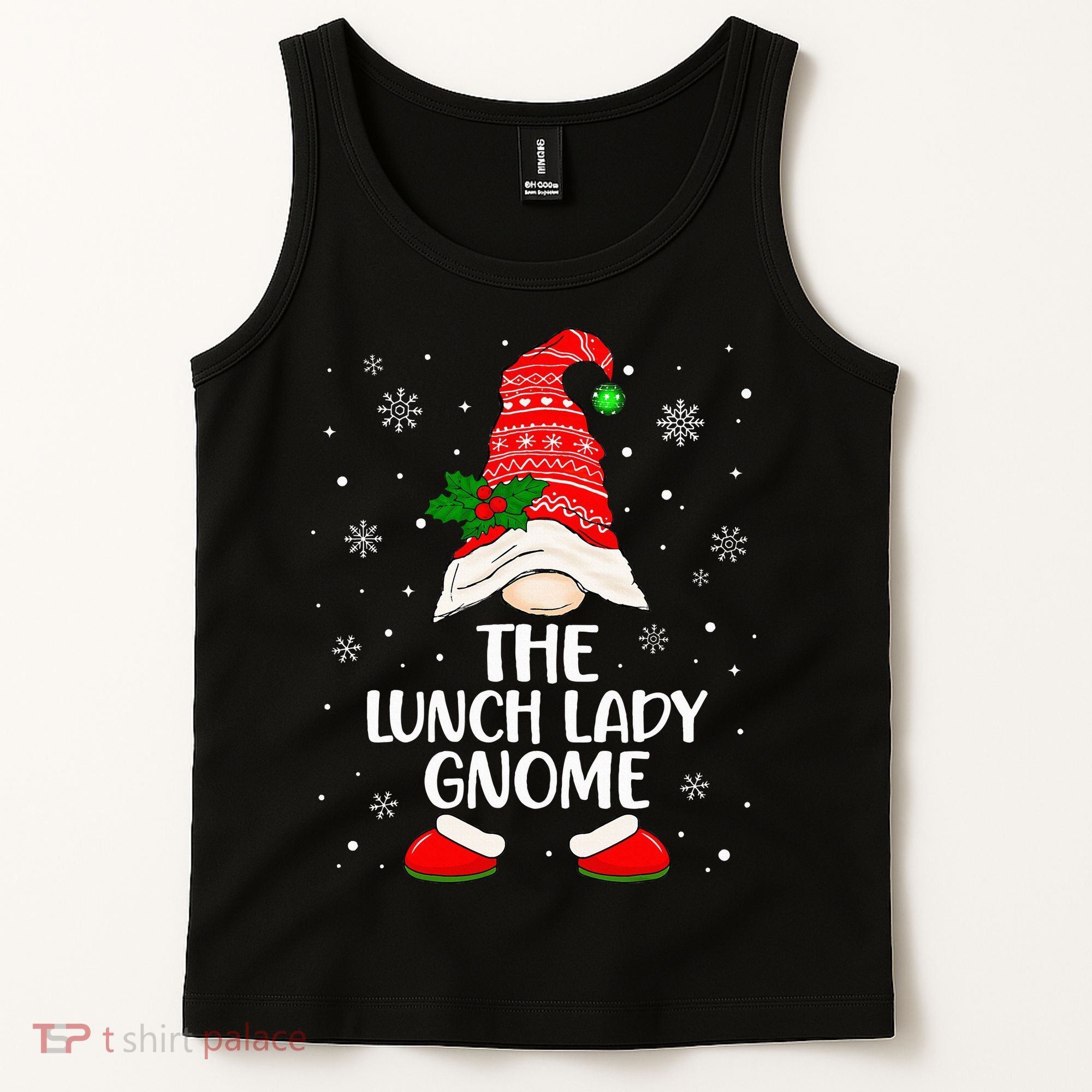 Lunch Lady Gnome Funny School Cafeteria Worker Christmas Tank Top