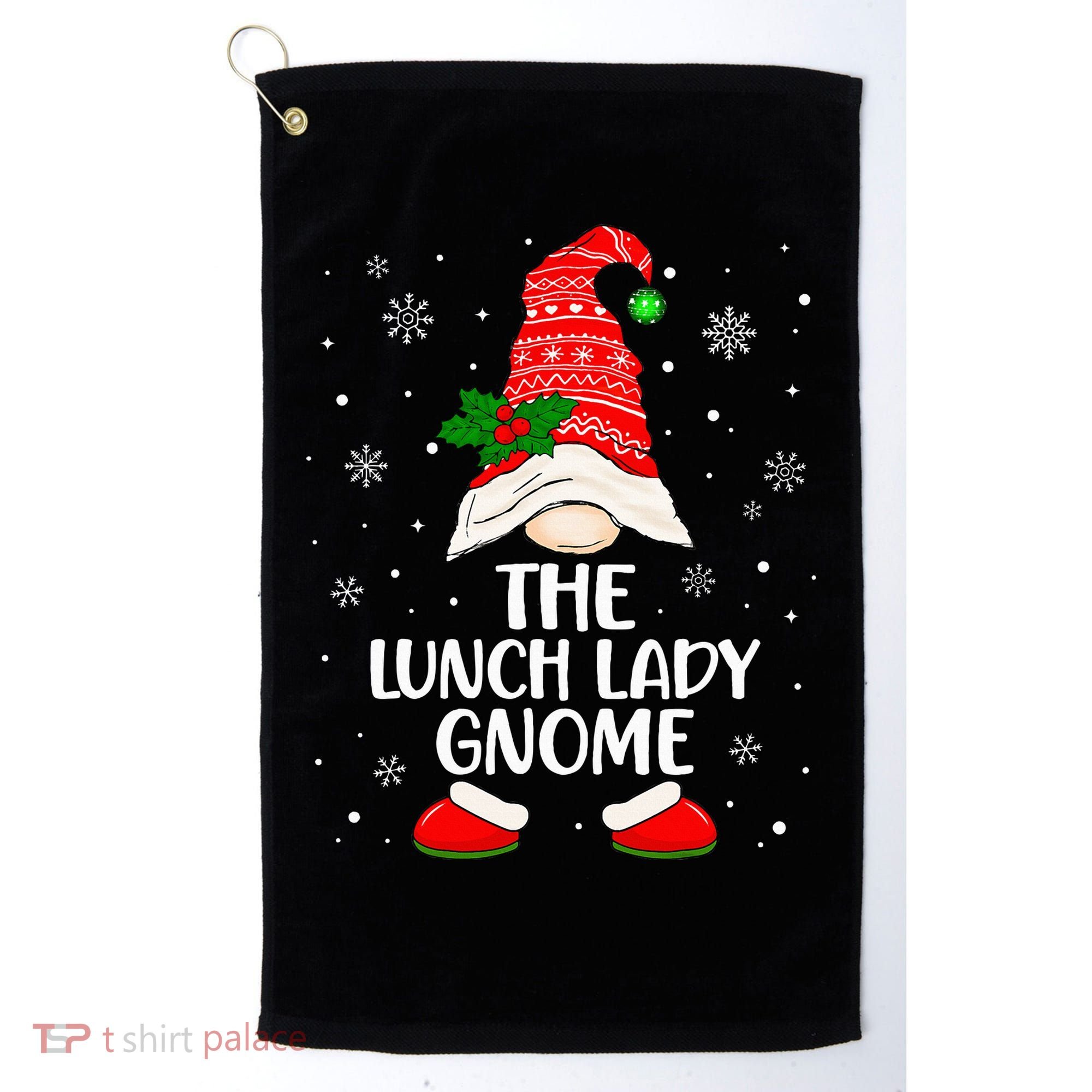 Lunch Lady Gnome Funny School Cafeteria Worker Christmas Golf Towel