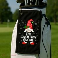 Lunch Lady Gnome Funny School Cafeteria Worker Christmas Golf Towel thumb 2