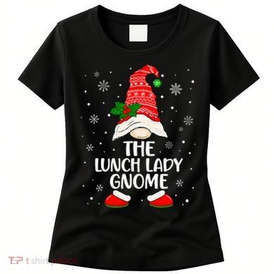 Lunch Lady Gnome Funny School Cafeteria Worker Christmas Women's T-Shirt