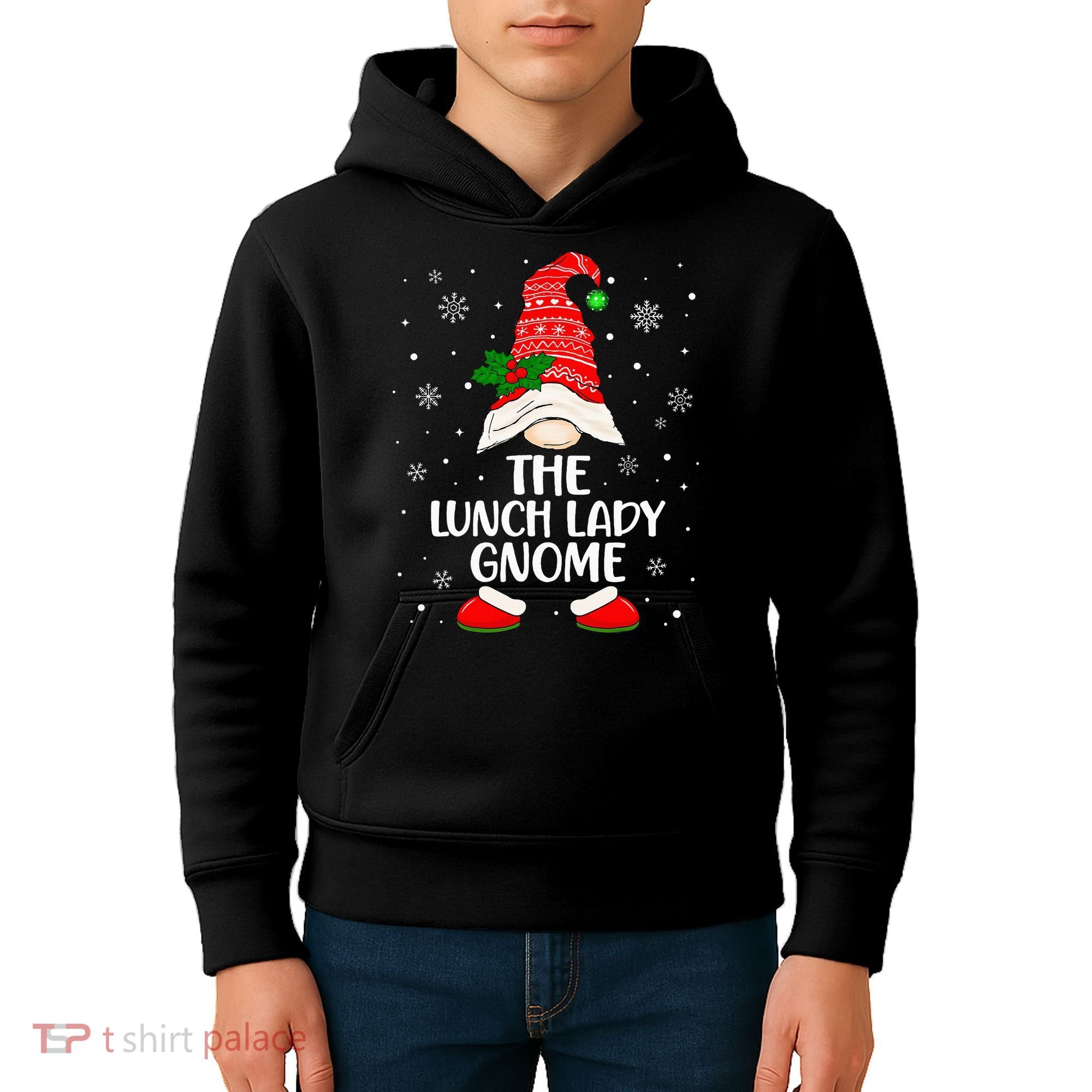 Lunch Lady Gnome Funny School Cafeteria Worker Christmas Kids Hoodie