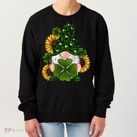 Leopard Love Gnomes Shamrock Irish Lucky St Patrick's Day Gift Women's Sweatshirt thumb 0