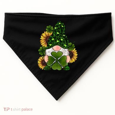 Leopard Love Gnomes Shamrock Irish Lucky St Patrick's Day Gift USA-Made Doggie Bandana