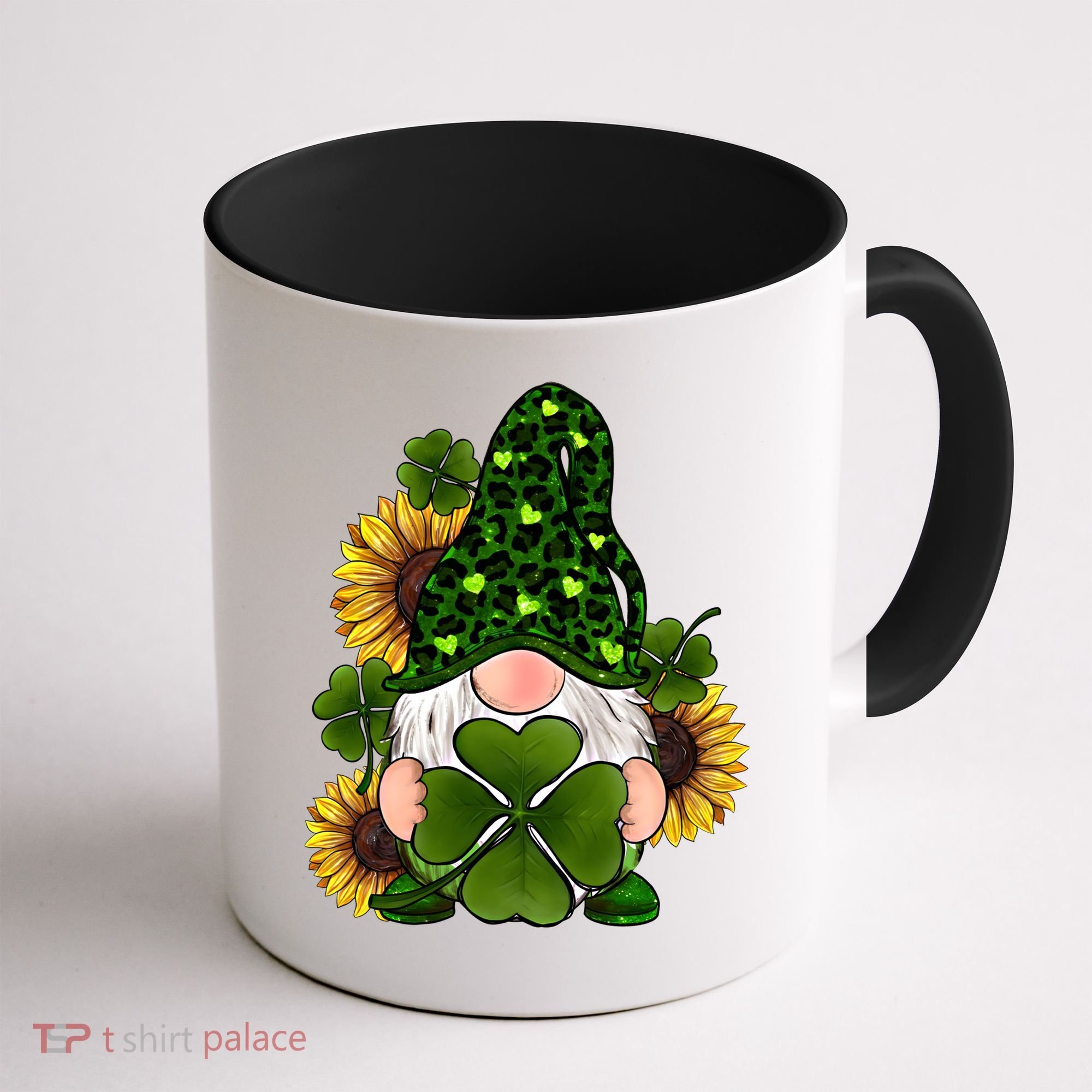 Leopard Love Gnomes Shamrock Irish Lucky St Patrick's Day Gift Coffee Mug
