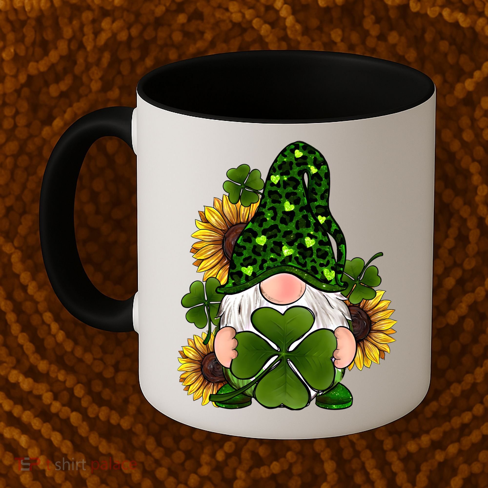 Leopard Love Gnomes Shamrock Irish Lucky St Patrick's Day Gift Coffee Mug