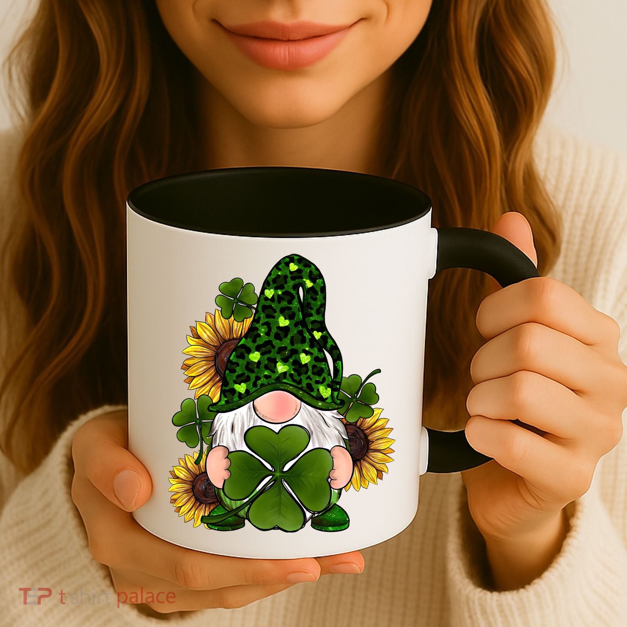 Leopard Love Gnomes Shamrock Irish Lucky St Patrick's Day Gift Coffee Mug