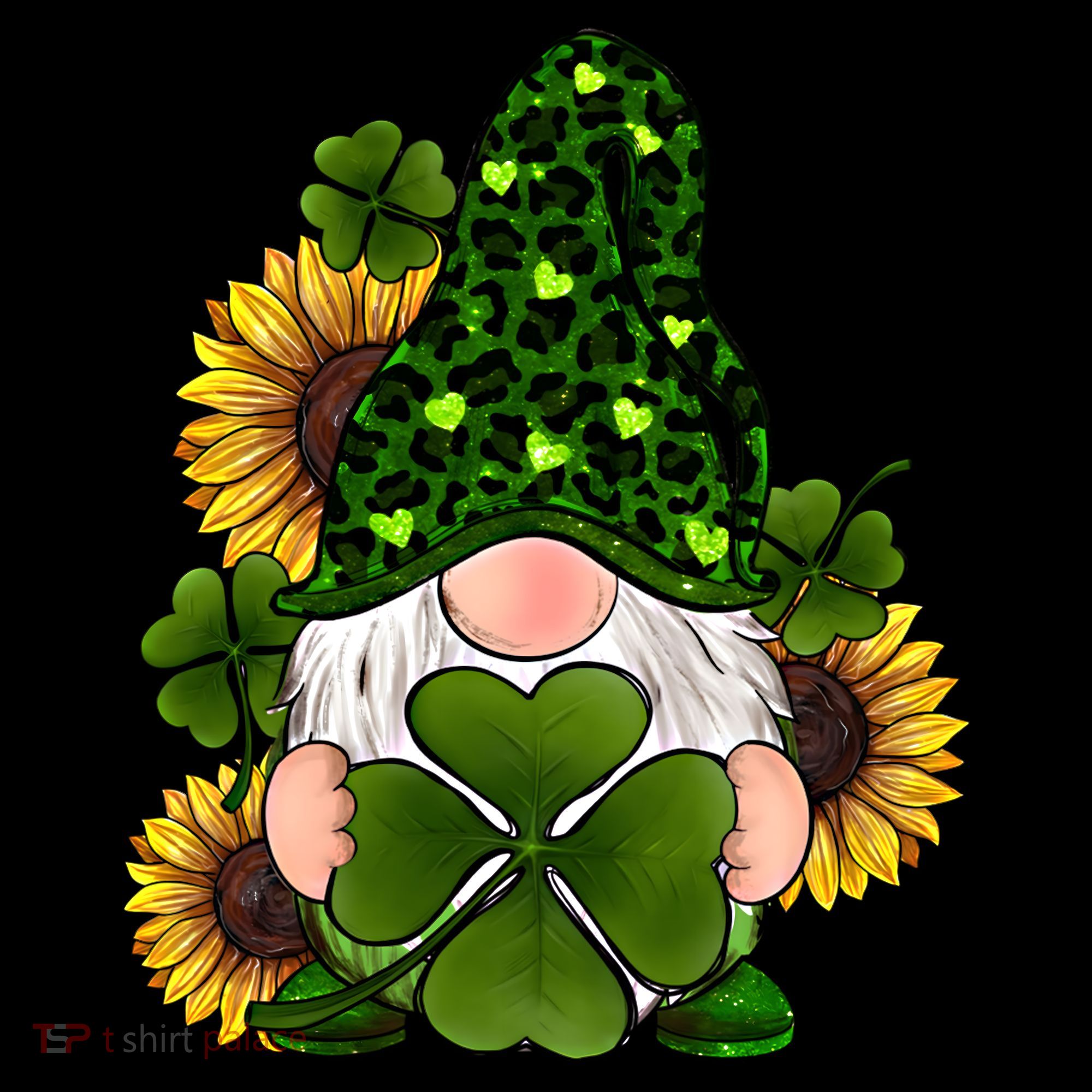 Leopard Love Gnomes Shamrock Irish Lucky St Patrick's Day Gift Women's Hoodie