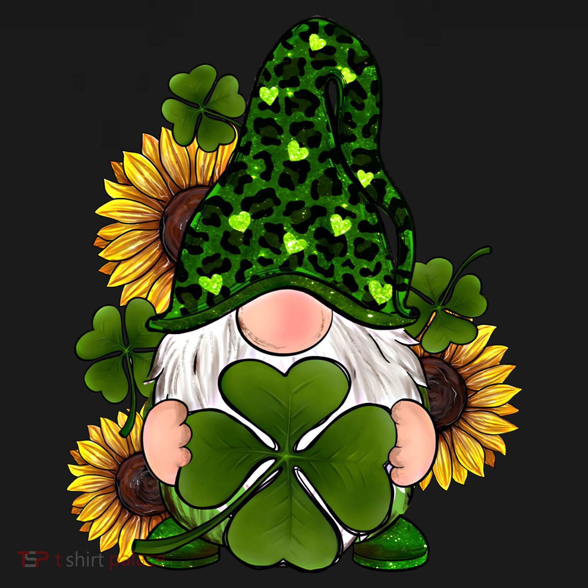 Leopard Love Gnomes Shamrock Irish Lucky St Patrick's Day Gift Ornament