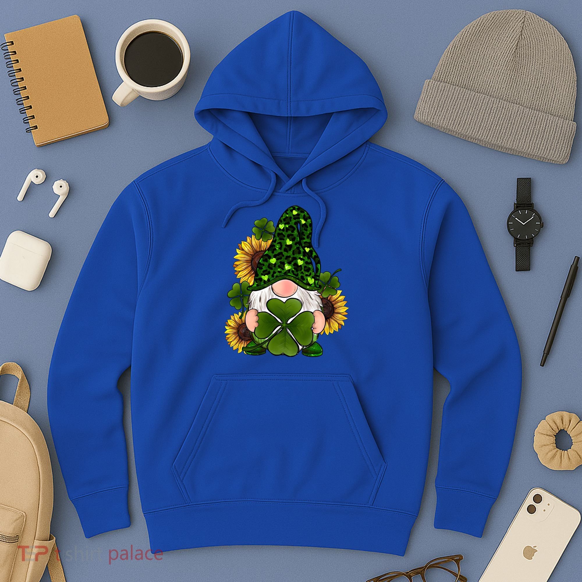 Leopard Love Gnomes Shamrock Irish Lucky St Patrick's Day Gift Hoodie