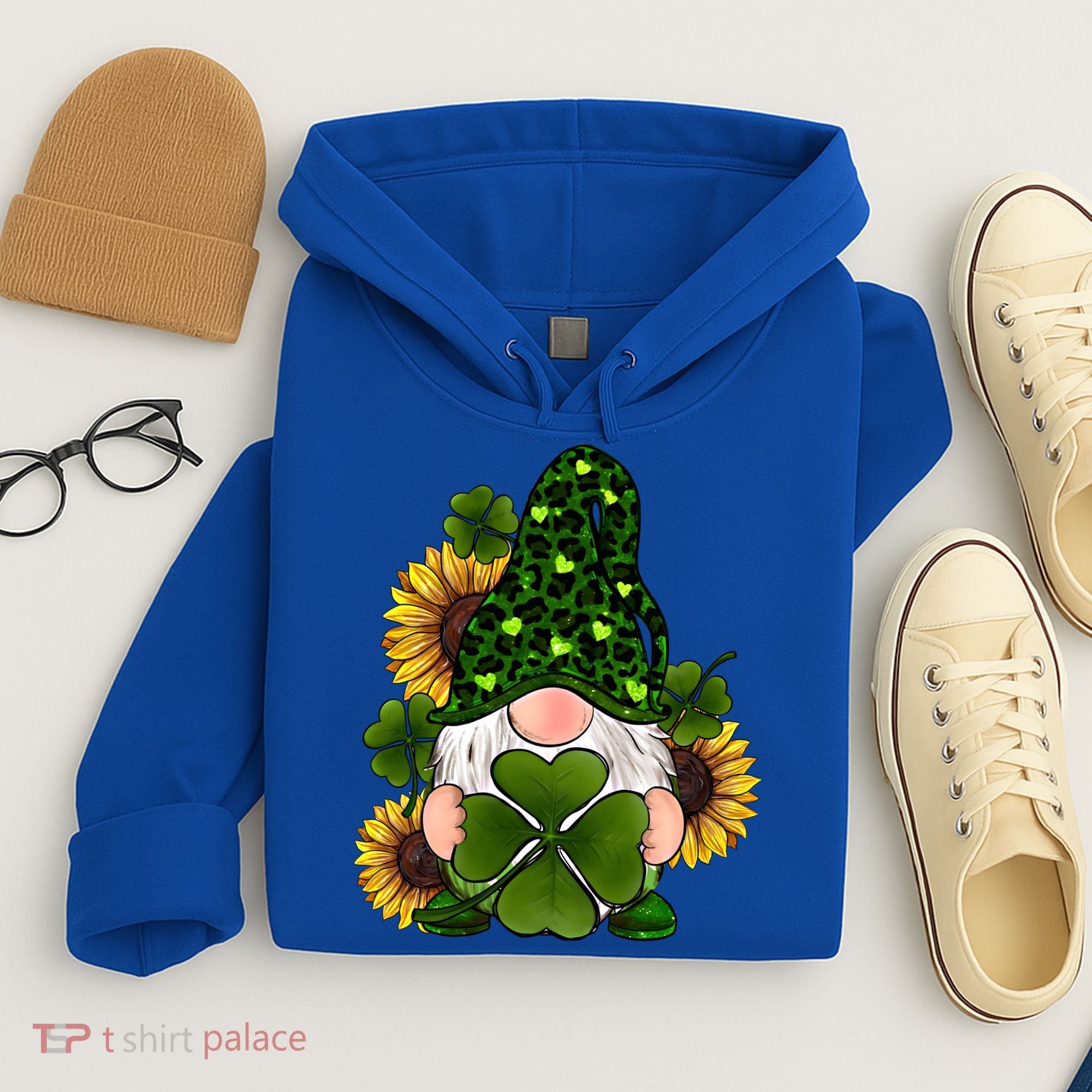 Leopard Love Gnomes Shamrock Irish Lucky St Patrick's Day Gift Hoodie