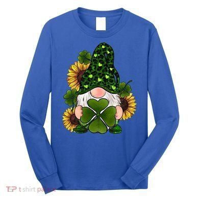 Leopard Love Gnomes Shamrock Irish Lucky St Patrick's Day Gift Long Sleeve Shirt
