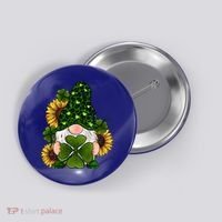 Leopard Love Gnomes Shamrock Irish Lucky St Patrick's Day Gift Button thumb 0