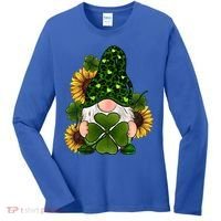 Leopard Love Gnomes Shamrock Irish Lucky St Patrick's Day Gift Women's Long Sleeve Shirt thumb 0