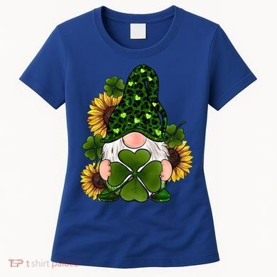 Leopard Love Gnomes Shamrock Irish Lucky St Patrick's Day Gift Women's T-Shirt