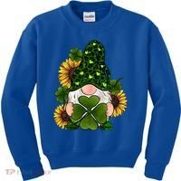 Leopard Love Gnomes Shamrock Irish Lucky St Patrick's Day Gift Kids Sweatshirt thumb 0
