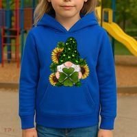 Leopard Love Gnomes Shamrock Irish Lucky St Patrick's Day Gift Kids Hoodie thumb 3
