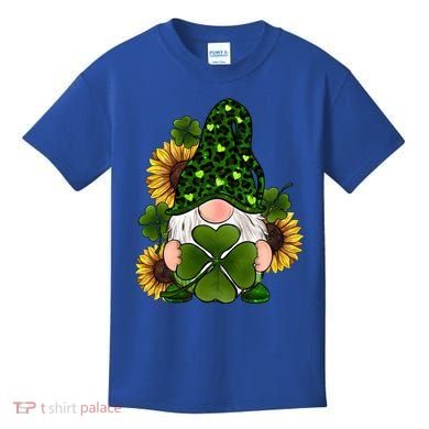 Leopard Love Gnomes Shamrock Irish Lucky St Patrick's Day Gift Kids T-Shirt