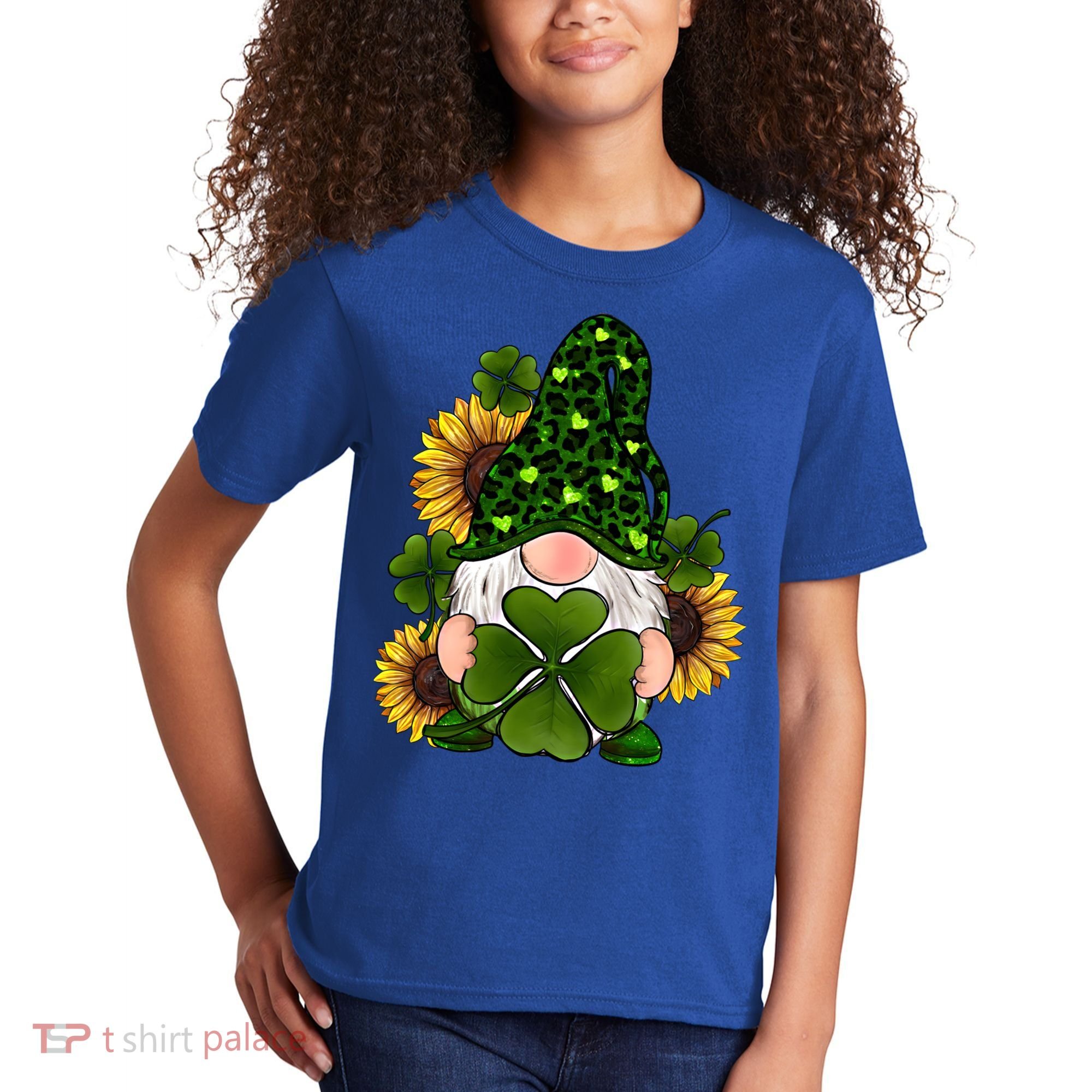 Leopard Love Gnomes Shamrock Irish Lucky St Patrick's Day Gift Kids T-Shirt