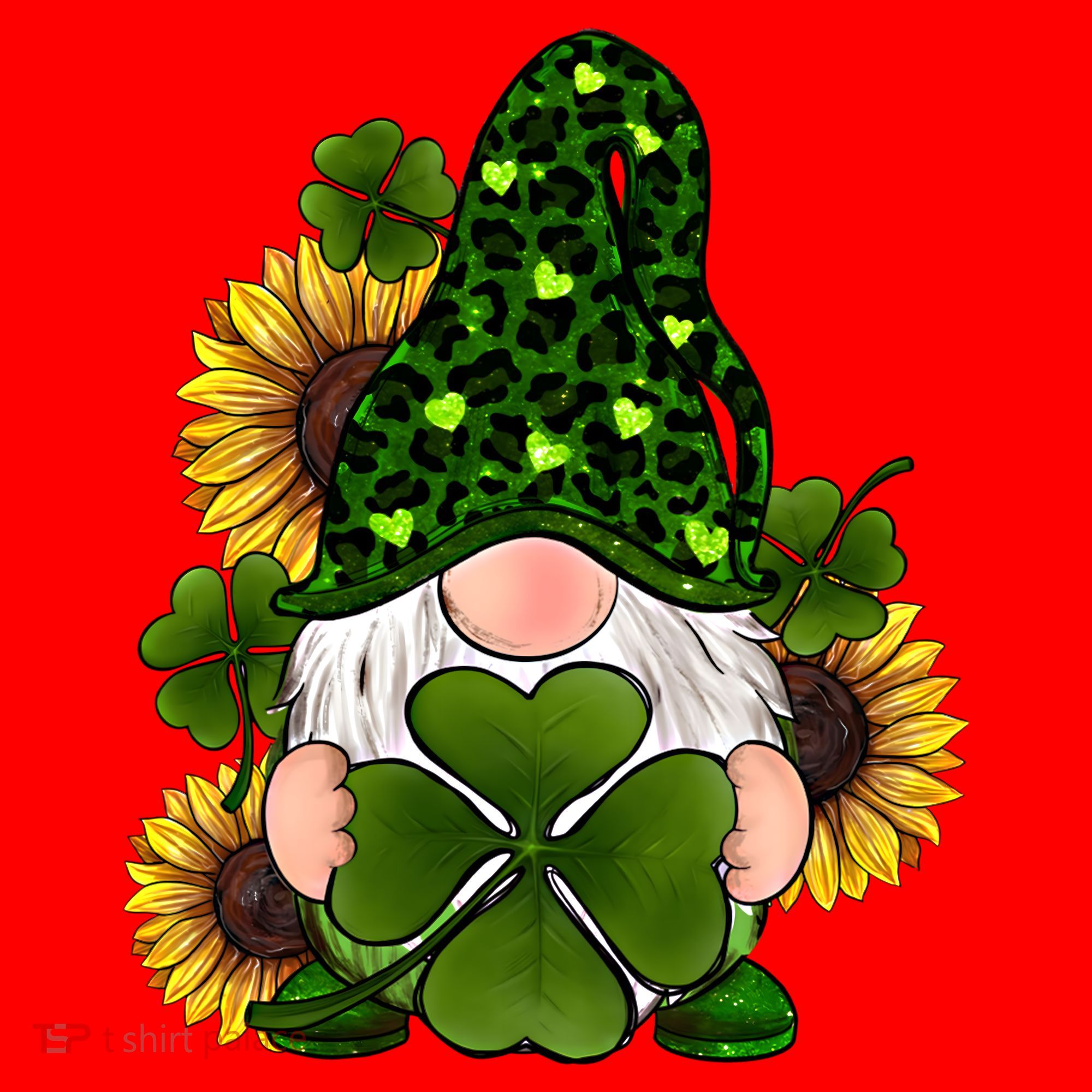 Leopard Love Gnomes Shamrock Irish Lucky St Patrick's Day Gift Santa Hat