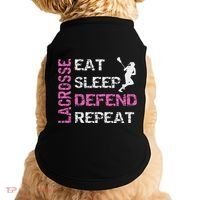 Lacrosse Lax Gear Gifts Eat Sleep Defend Doggie Tank thumb 0