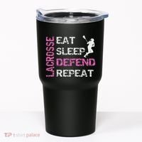 Lacrosse Lax Gear Gifts Eat Sleep Defend Tumbler thumb 0