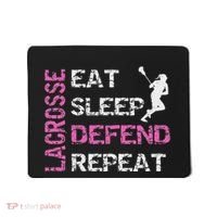 Lacrosse Lax Gear Gifts Eat Sleep Defend Mousepad thumb 0