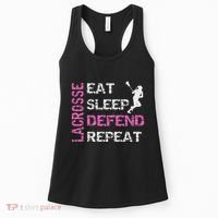 Lacrosse Lax Gear Gifts Eat Sleep Defend Women's Tank Top thumb 0