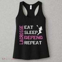 Lacrosse Lax Gear Gifts Eat Sleep Defend Women's Tank Top thumb 3