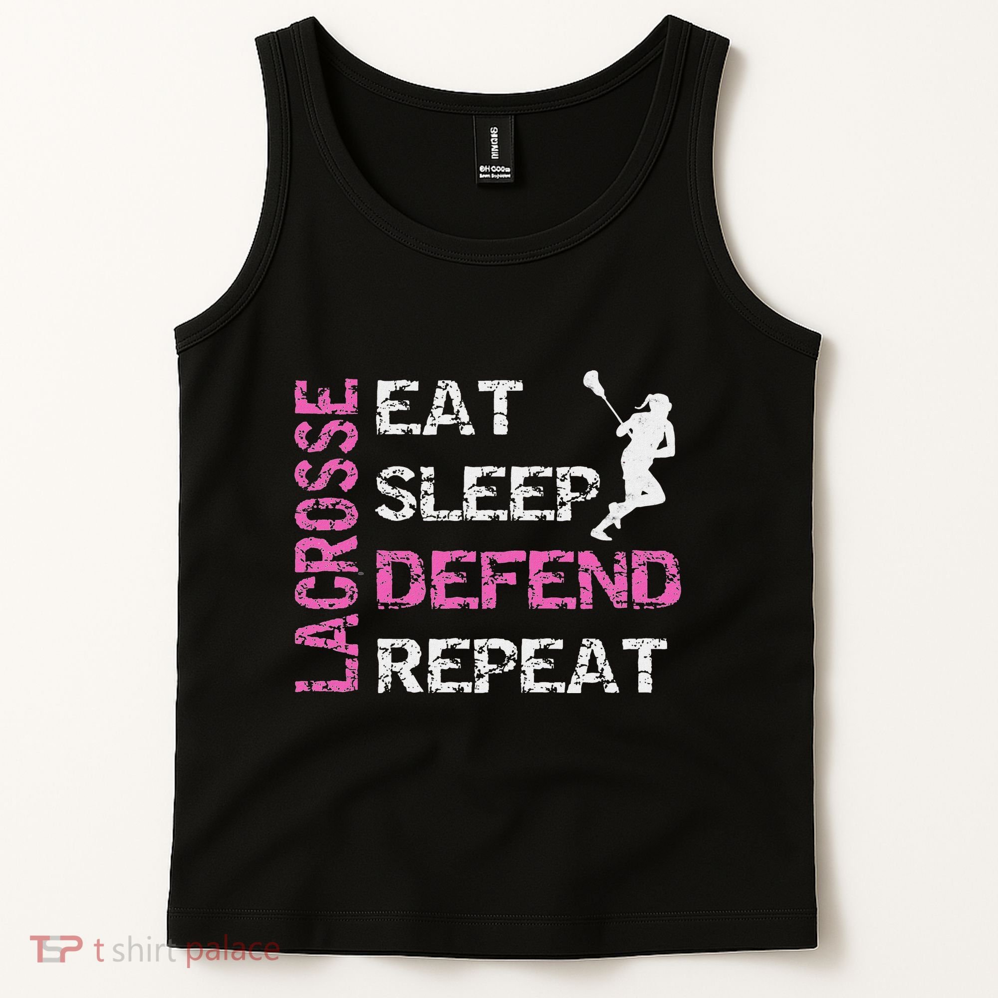 Lacrosse Lax Gear Gifts Eat Sleep Defend Tank Top