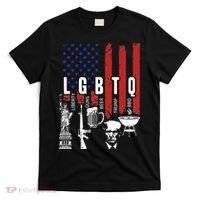 LGBTQ Liberty Guns Bible Trump BBQ USA Flag Vintage T-Shirt thumb 0