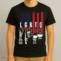 LGBTQ Liberty Guns Bible Trump BBQ USA Flag Vintage T-Shirt thumb 3