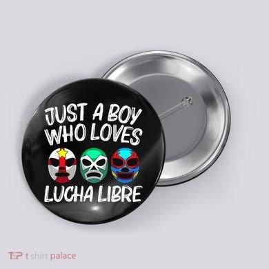 L.U.C.H.A L.I.B.R.E Gift Mexican Wrestling Mask Button