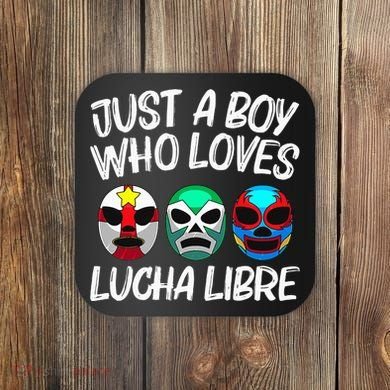 L.U.C.H.A L.I.B.R.E Gift Mexican Wrestling Mask Coaster