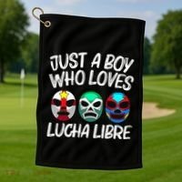 L.U.C.H.A L.I.B.R.E Gift Mexican Wrestling Mask Golf Towel thumb 1