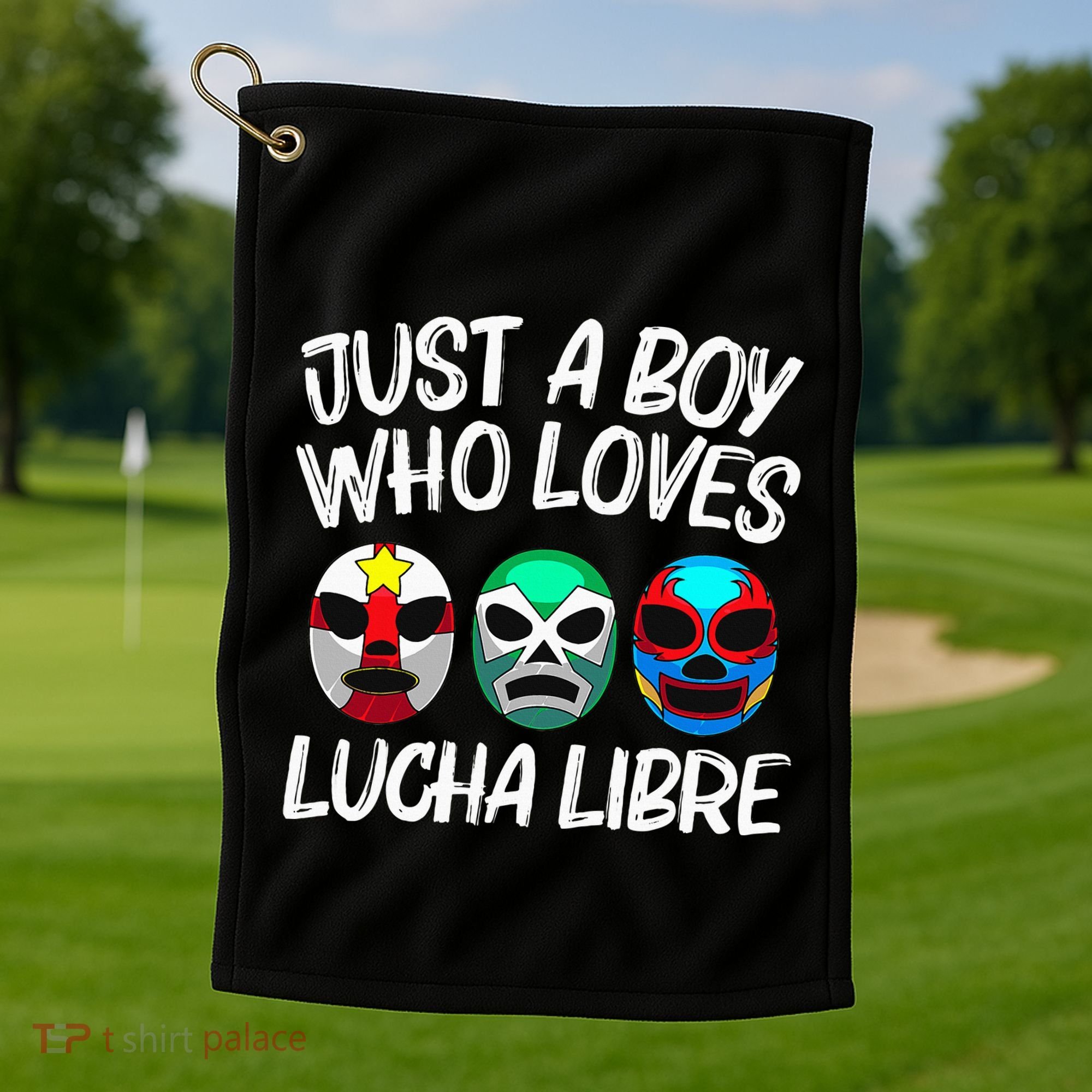 L.U.C.H.A L.I.B.R.E Gift Mexican Wrestling Mask Golf Towel