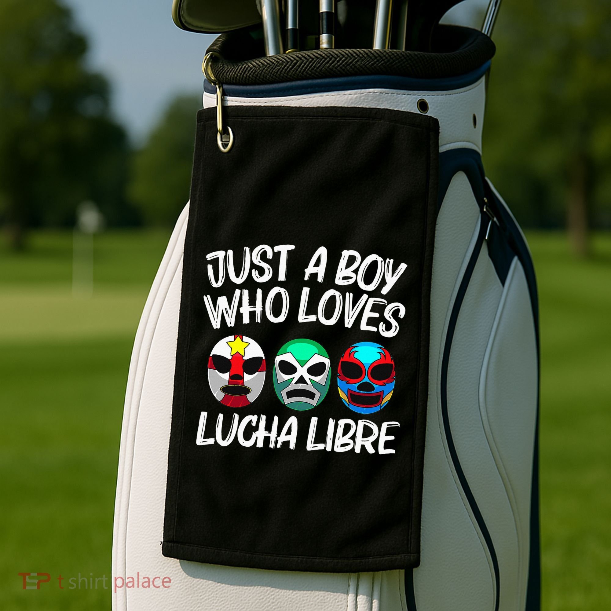 L.U.C.H.A L.I.B.R.E Gift Mexican Wrestling Mask Golf Towel