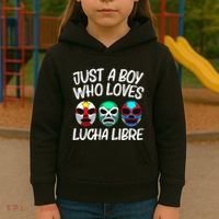L.U.C.H.A L.I.B.R.E Gift Mexican Wrestling Mask Kids Hoodie thumb 3