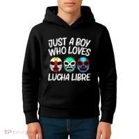 L.U.C.H.A L.I.B.R.E Gift Mexican Wrestling Mask Kids Hoodie thumb 4