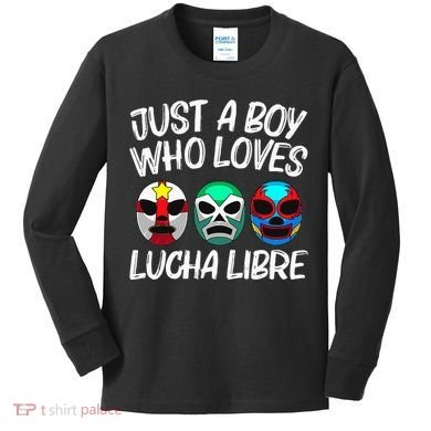 L.U.C.H.A L.I.B.R.E Gift Mexican Wrestling Mask Kids Long Sleeve Shirt