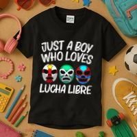 L.U.C.H.A L.I.B.R.E Gift Mexican Wrestling Mask Kids T-Shirt thumb 3