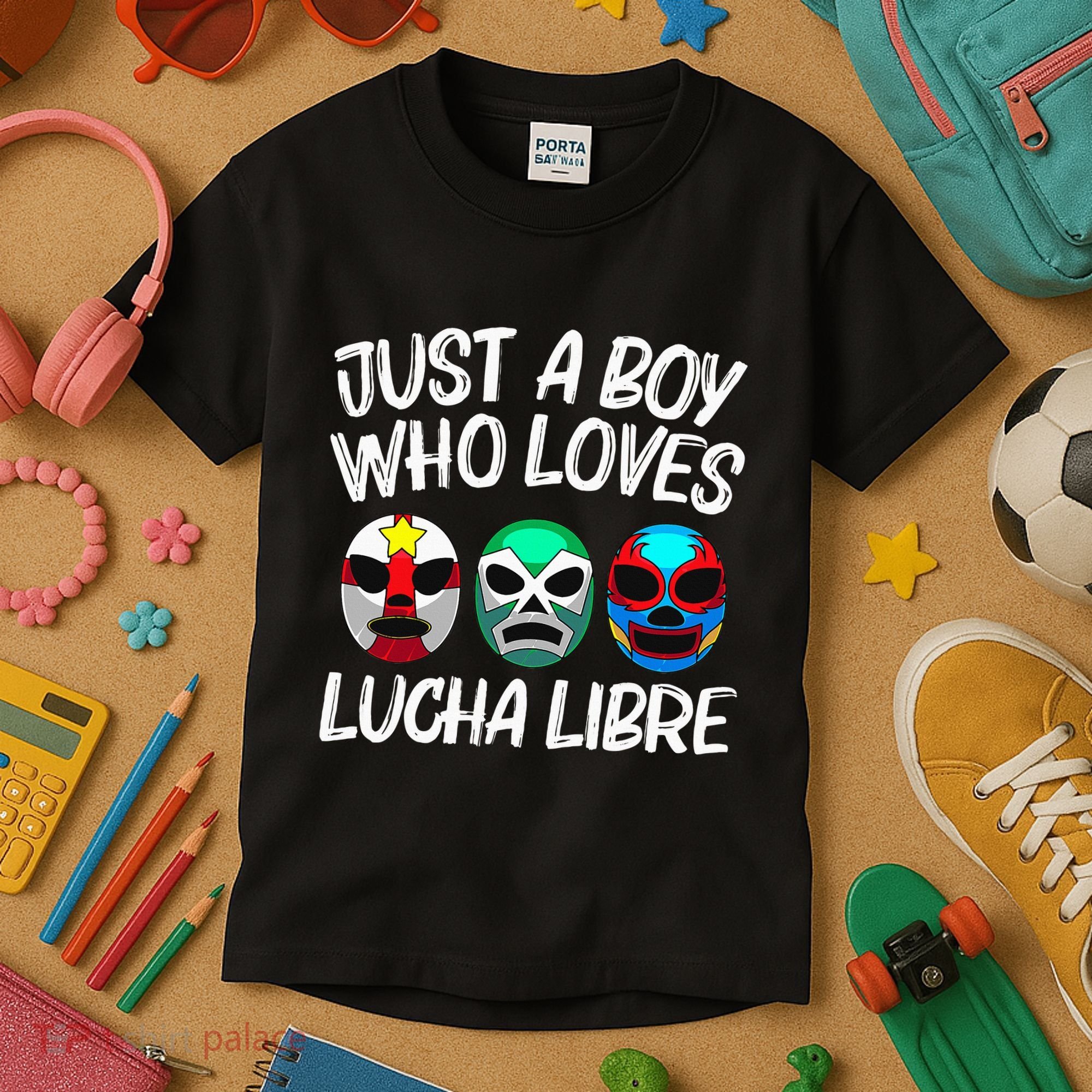 L.U.C.H.A L.I.B.R.E Gift Mexican Wrestling Mask Kids T-Shirt