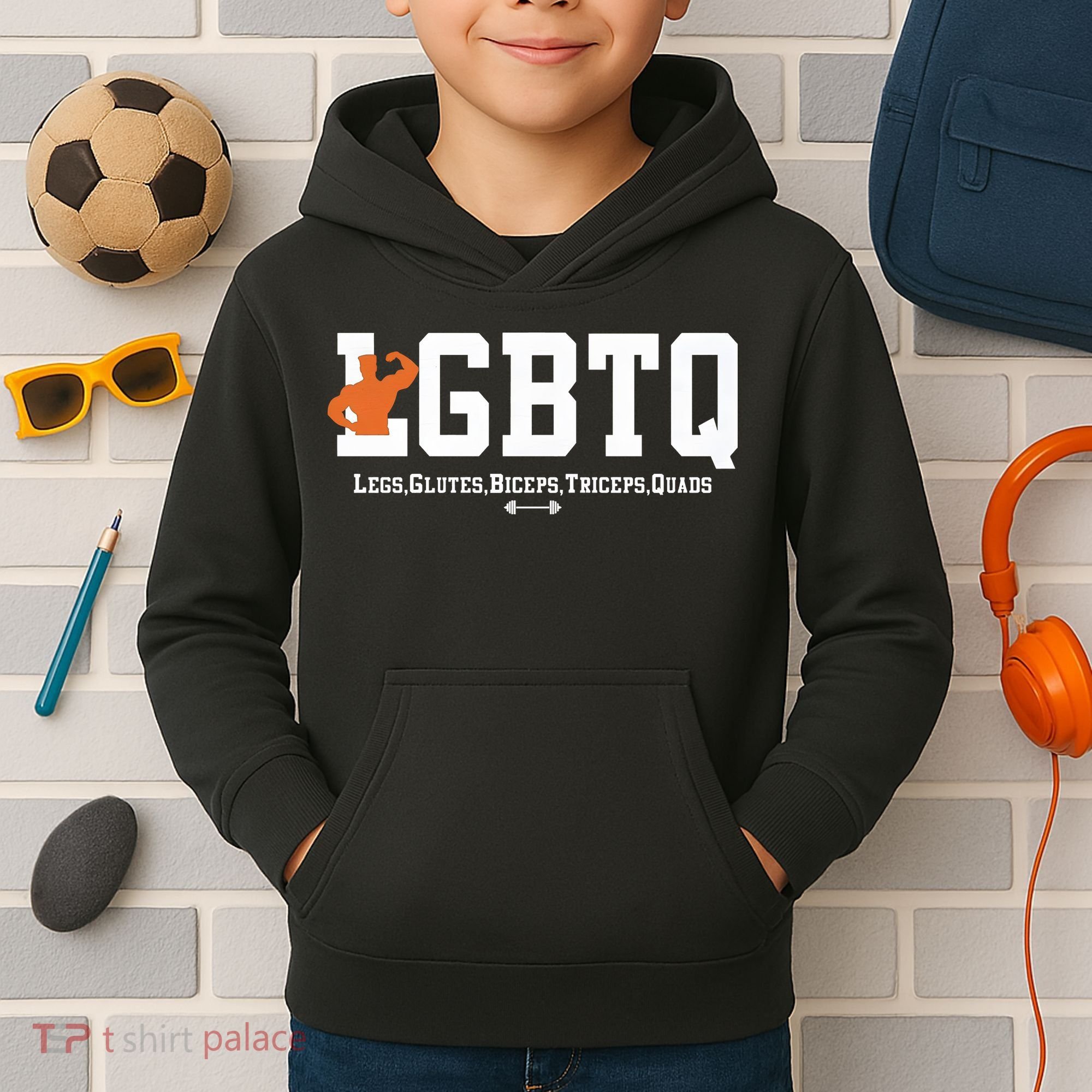 Lgbtq Legs Glutes Biceps Triceps Quads Kids Hoodie