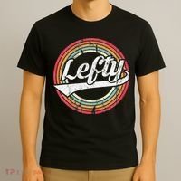 Lefty Left Handed Proud Retro Vintage Rainbow T-Shirt thumb 3