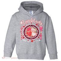 Lunch Lady Happy Valentine's Day Cafeteria Worker Toddler Hoodie thumb 0