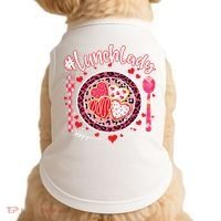 Lunch Lady Happy Valentine's Day Cafeteria Worker Doggie Tank thumb 0