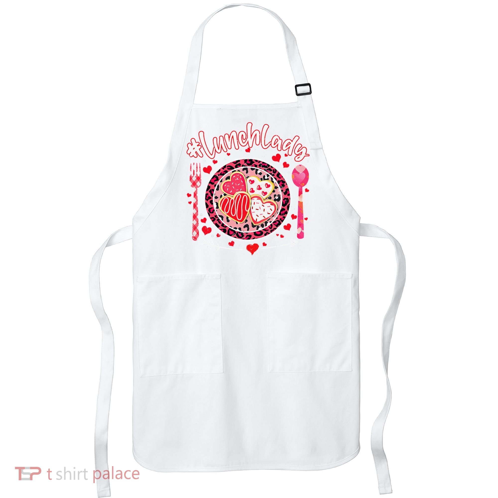Lunch Lady Happy Valentine's Day Cafeteria Worker Apron