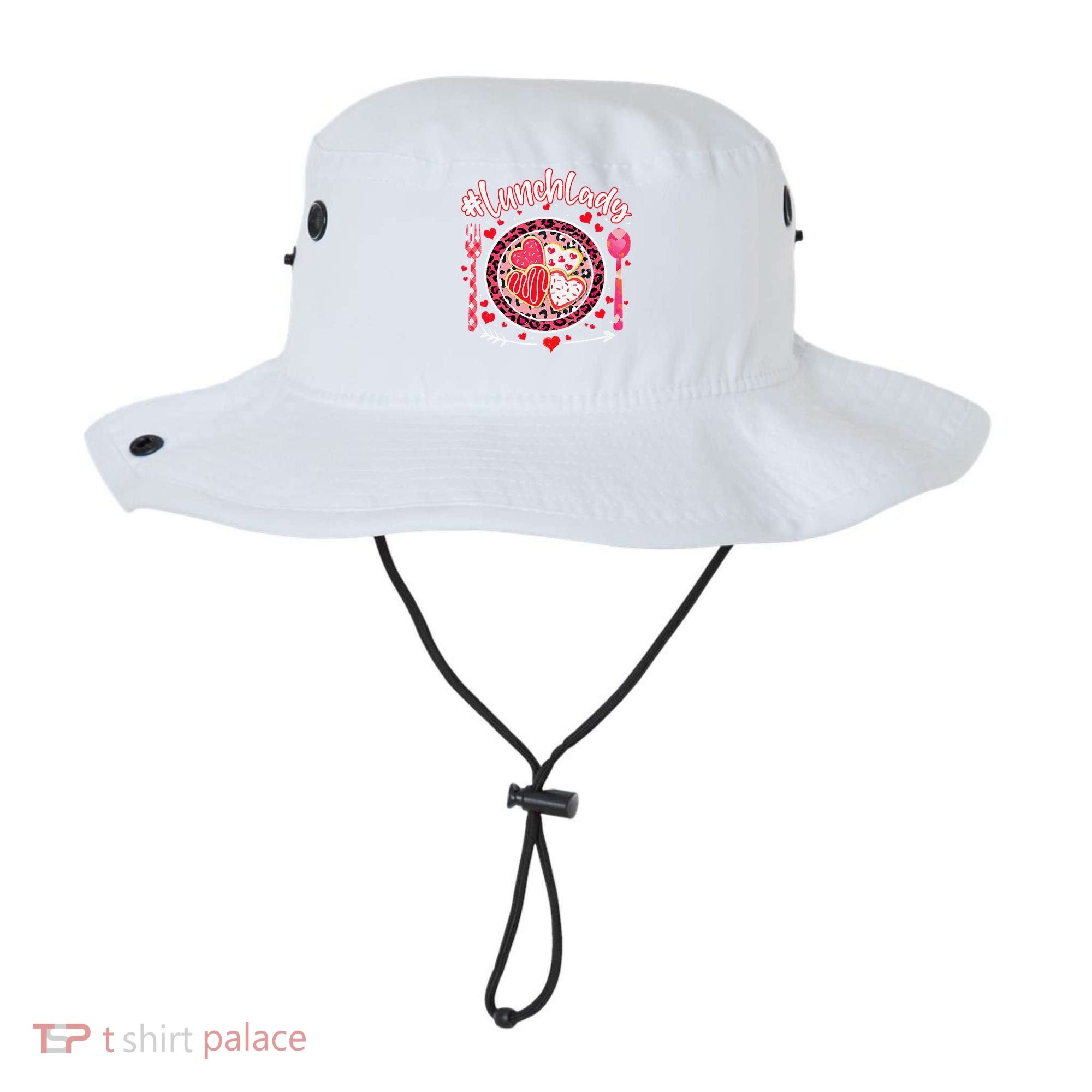Lunch Lady Happy Valentine's Day Cafeteria Worker Bucket Hat
